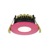 Photograph: Idolite Imre 4/6/8W: Triac Dimmable 4CCT LED Fire Rated Downlight: Pink Fascia: Cut Out: 70mm: 400/600/800lm: 60 Deg: IP65 DRIVER INC. 5yrs Wrnty