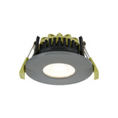 Photograph: Idolite Imre 4/6/8W: Triac Dimmable 4CCT LED Fire Rated Downlight: Warm Grey Fascia: Cut Out: 70mm: 400/600/800lm: 60 Deg: IP65 DRIVER INC. 5yrs Wrnty