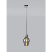 Photograph: Idolite Ivy Polished Chrome Finish Single Pendant Light C/W Smoked Glass