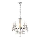 Photograph: Idolite Kunlun Polished Chrome Finish 5 Light Crystal Chandelier