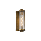 Photograph: Idolite Limasol Matt Bronze Bathroom Wall Light Complete With Clear Ribbed Glass Shade