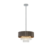 Photograph: Idolite Lumi Fixed Pendant: 4 Light G9: Oxidised Coffee/Polished Chrome/Clear Glass
