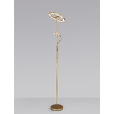 Photograph: Idolite Mayor Satin Gold Finish 2 Light Adjustable Led Floor Lamp C/W Remote Control - 3000K-6000K