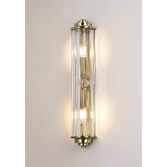 Photograph: Idolite Million 2 Light Antique Brass Crystal Bathroom Wall Light - IP44