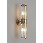 Photograph: Idolite Million 2 Light Antique Brass Up And Down Crystal Bathroom Wall Light - IP44