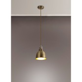 Photograph: Idolite Musala Antique Brass Small Single Pendant Light With Satin Nickel & Gold Detailing