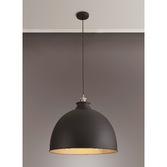 Photograph: Idolite Musala Graphite Extra Large Single Pendant Light With Satin Nickel & Silver Detailing