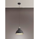 Photograph: Idolite Musala Graphite Medium Single Pendant Light With Satin Nickel & Silver Detailing