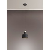 Photograph: Idolite Musala Graphite Small Single Pendant Light With Satin Nickel & Silver Detailing