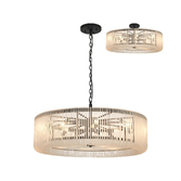 Photograph: Idolite Nuboda 100cm 15 Light Round Pendant Black With Frosted Glass Rods