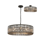 Photograph: Idolite Nuboda 100cm 15 Light Round Pendant Black With Smoke Glass Rods