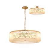 Photograph: Idolite Nuboda 100cm 15 Light Round Pendant Brass With Frosted Glass Rods