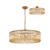 Photograph: Idolite Nuboda 100cm 15 Light Round Pendant Brass With Smoke Brown Glass Rods