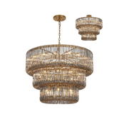 Photograph: Idolite Nuboda 100cm 32 Light 3 Tier Pendant Brass With Smoke Glass Rods