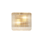 Photograph: Idolite Nuboda 22 x 12cm 2 Light Small Wall Light Brass With Clear Glass Rods