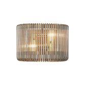 Photograph: Idolite Nuboda 32 x 18cm 2 Light Medium Wall Light Brass With Smoke Glass Rods