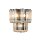 Photograph: Idolite Nuboda 32 x 18cm 3 Light Large Wall Light Black With Smoke Brown Glass Rods