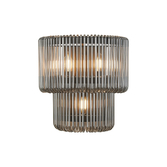 Photograph: Idolite Nuboda 32 x 18cm 3 Light Large Wall Light Black With Smoke Glass Rods
