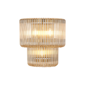 Photograph: Idolite Nuboda 32 x 18cm 3 Light Large Wall Light Brass With Smoke Brown Glass Rods