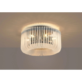 Photograph: Idolite Nuboda 40cm 6 Light Flush Black Ceiling Light Complete With Frosted Glass Rods
