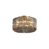 Photograph: Idolite Nuboda 40cm 6 Light Flush Brass Finish Ceiling Light Complete With Smoke Glass Rods
