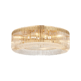 Photograph: Idolite Nuboda 60cm Large 9 Light Brass Finish Black Ceiling Light Complete With Clear Glass Rods