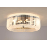 Photograph: Idolite Nuboda 60cm Large 9 Light Flush Black Ceiling Light Complete With Frosted Glass Rods