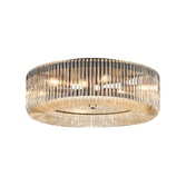 Photograph: Idolite Nuboda 60cm Large 9 Light Flush Black Ceiling Light Complete With Smoke Brown Glass Rods