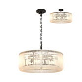 Photograph: Idolite Nuboda 78cm 12 Light Round Pendant Black With Frosted Glass Rods