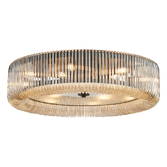 Photograph: Idolite Nuboda 78cm Extra Large 12 Light Flush Black Ceiling Light Complete With Smoke Brown Glass Rods