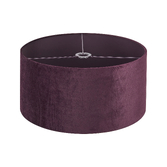 Photograph: Idolite Nuvola 50cm Round Aubergine Velvet Shade With Aubergine TC Lining And Aubergine Finish Carrier