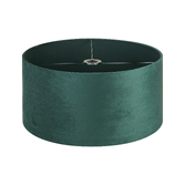 Photograph: Idolite Nuvola 50cm Round Self Lined Forest Green Velvet Shade With Green Finish Carrier