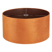 Photograph: Idolite Nuvola 60cm Round Burnt Orange Velvet Shade With Copper Paper Lining And Copper Finish Carrier