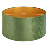 Photograph: Idolite Nuvola 60cm Round Moss Green Velvet Shade With Gold Paper Lining And Gold Finish Carrier