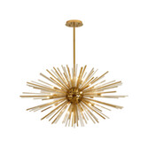 Photograph: Idolite Ohird 110cm Brass Chrome And Cognac 24 Light Horizontal Sputnik Glass Pendant Light