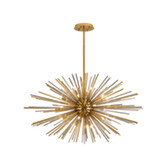 Photograph: Idolite Ohird 110cm Brass Chrome And Smoke 24 Light Horizontal Sputnik Glass Pendant Light