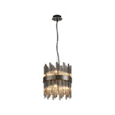 Photograph: Idolite Ohird 26cm Black Chrome And Smoke 6 Light Round Glass Pendant Light