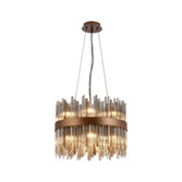 Photograph: Idolite Ohird 40cm Painted Matt Bronze And Smoke 6 Light Round Glass Pendant Light