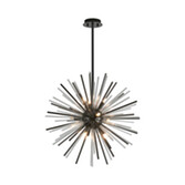 Photograph: Idolite Ohird 55cm Black Chrome And Clear 18 Light Sputnik Glass Pendant Light