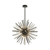 Photograph: Idolite Ohird 55cm Black Chrome And Cognac 18 Light Sputnik Glass Pendant Light