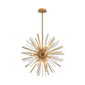 Photograph: Idolite Ohird 55cm Brass Chrome And Clear 18 Light Sputnik Glass Pendant Light