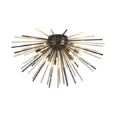 Photograph: Idolite Ohird 75cm Black Chrome And Clear 12 Light Sputnik Flush Glass Ceiling Light
