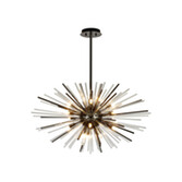 Photograph: Idolite Ohird 75cm Black Chrome And Clear 18 Light Horizontal Sputnik Glass Pendant Light