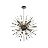 Photograph: Idolite Ohird 75cm Black Chrome And Clear 18 Light Sputnik Glass Pendant Light