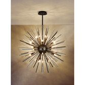 Photograph: Idolite Ohird 75cm Black Chrome And Cognac 18 Light Sputnik Glass Pendant Light