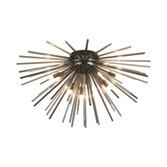 Photograph: Idolite Ohird 75cm Black Chrome And Smoke 12 Light Sputnik Flush Glass Ceiling Light