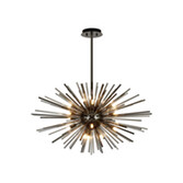 Photograph: Idolite Ohird 75cm Black Chrome And Smoke 18 Light Horizontal Sputnik Glass Pendant Light