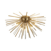 Photograph: Idolite Ohird 75cm Brass And Cognac 12 Light Sputnik Flush Glass Ceiling Light