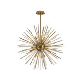 Photograph: Idolite Ohird 75cm Brass Chrome And Clear 18 Light Sputnik Glass Pendant Light