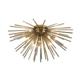 Photograph: Idolite Ohird 75cm Brass Chrome And Smoke 12 Light Sputnik Flush Glass Ceiling Light